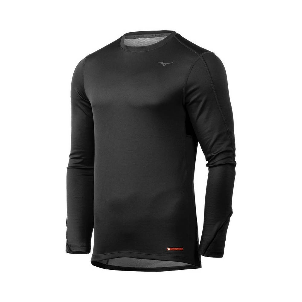 Base Layer Mizuno Breath Thermo® Long Sleeve Uomo - Nere - 46078-BQDU